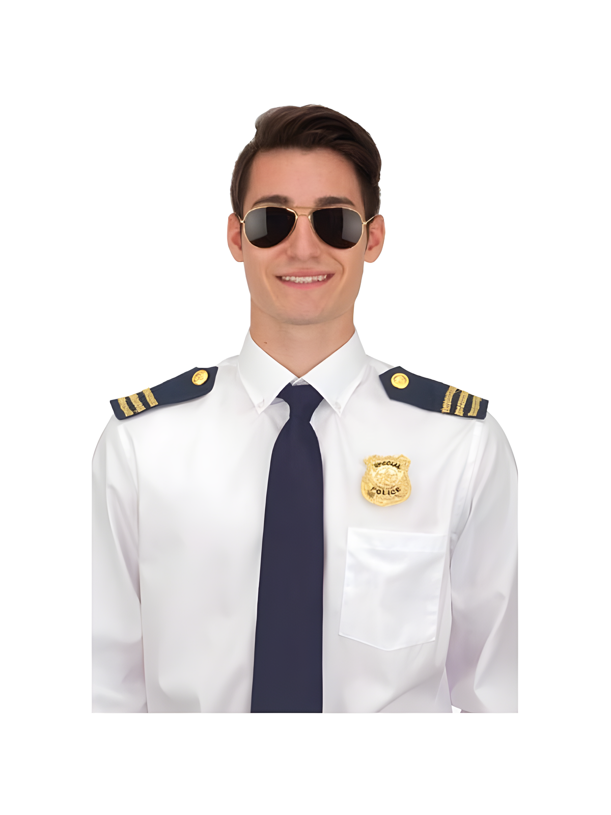 Police Costume Set- Sunglasses, Epaulets, & Badge by Masquerade