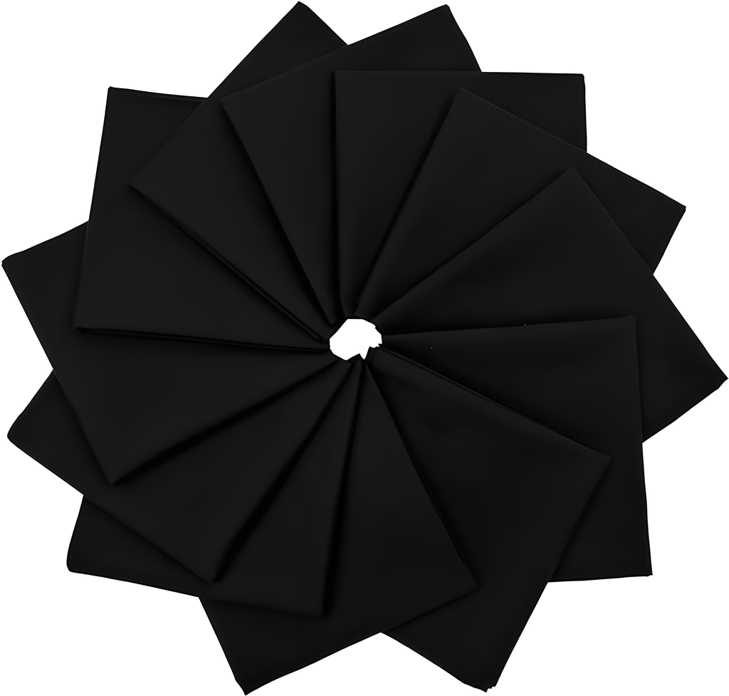 Solid Black Cotton Bandannas for Men and Women by Masquerade