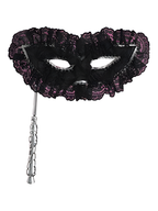 Lace Black Harlequin Eye Mask by Masquerade