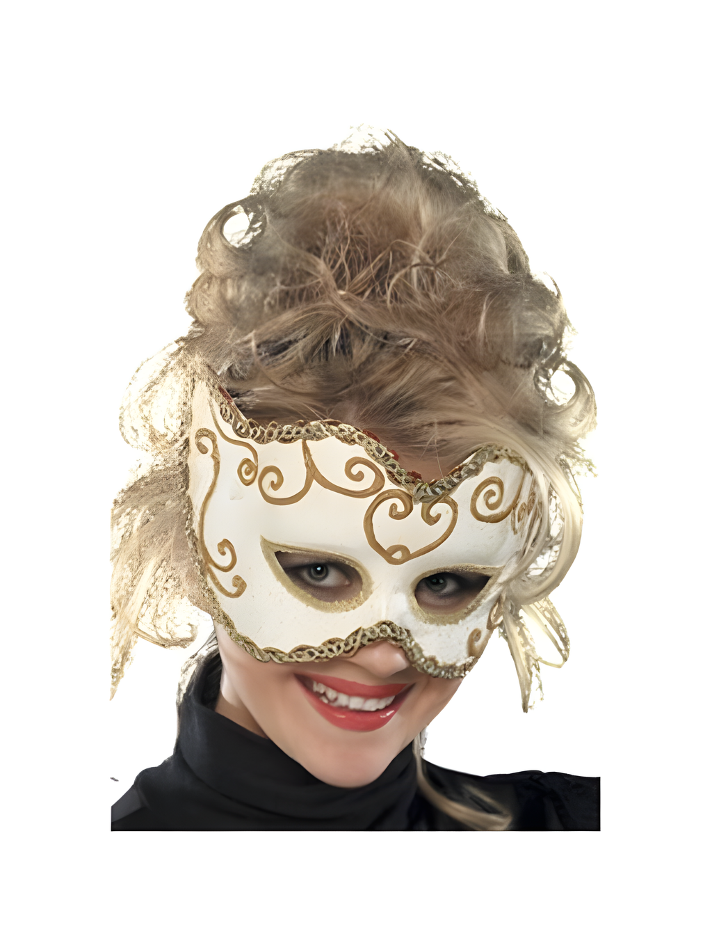 White Baroque Venetian Eyemask by Masquerade
