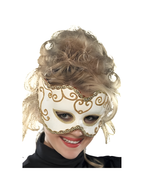 White Baroque Venetian Eyemask by Masquerade