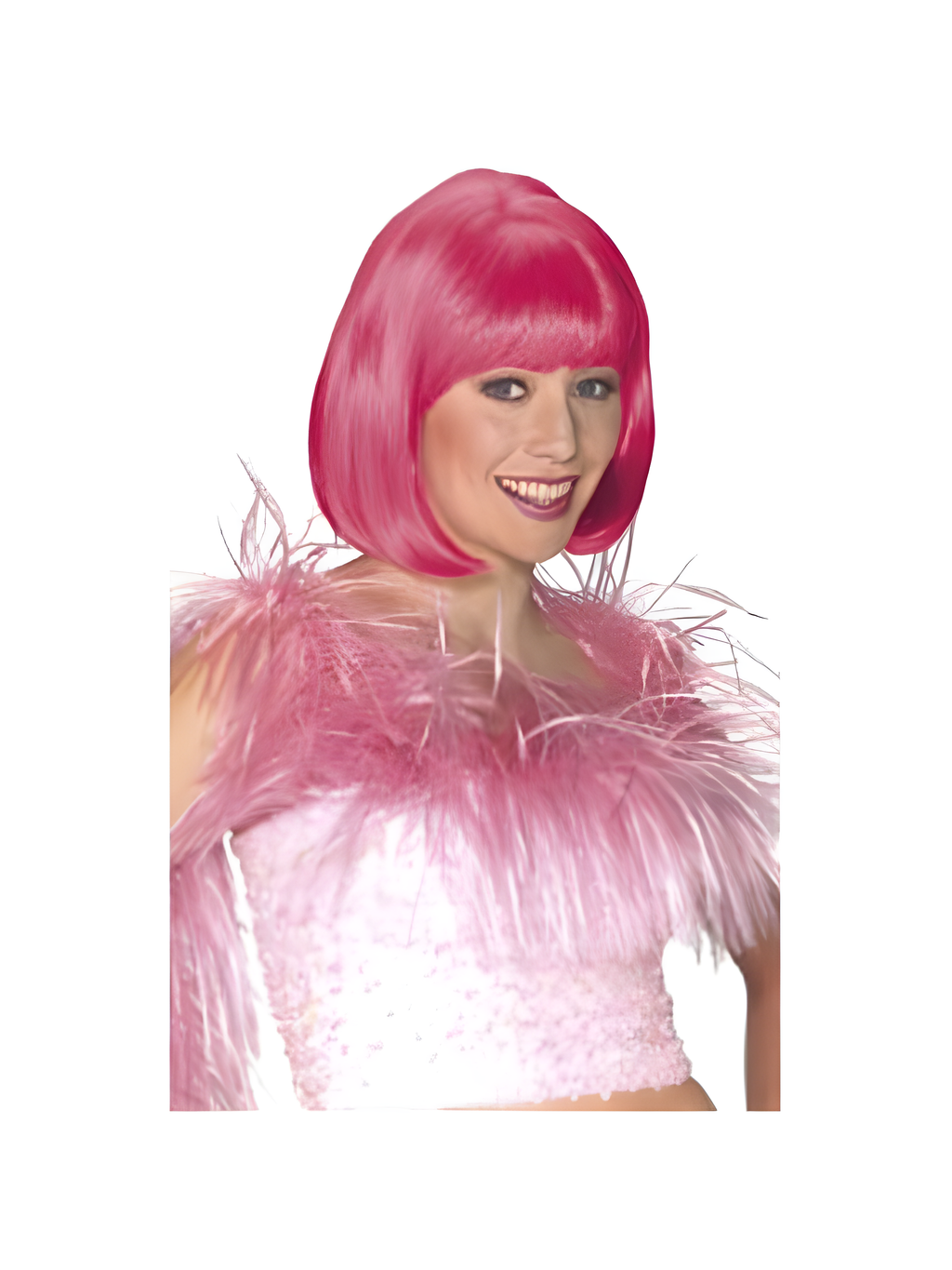 Adult Pink Short Bob Wig by Masquerade