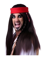 Brown Pirate Wig with Headband by Masquerade