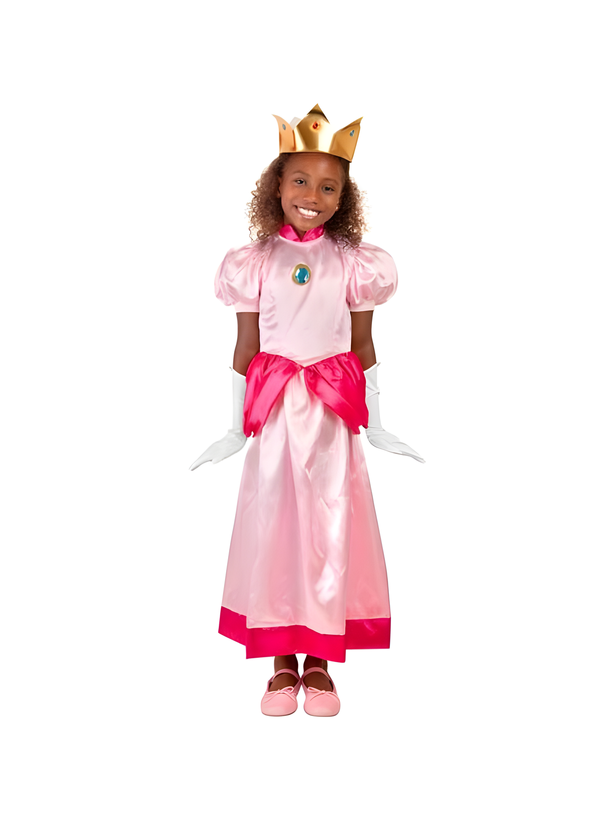 Retro Plumber-Inspired Princess Child Costume, Halloween by Masquerade