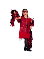 Child Red Sequin Flapper Dress Costume by Masquerade