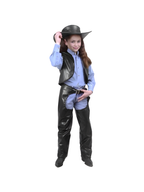 Child's Cowgirl Leather Chaps & Vest Costume by Masquerade