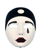 Adult Pierrot Mask by Masquerade