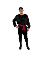 Adult Black Satin Pirate Shirt by Masquerade