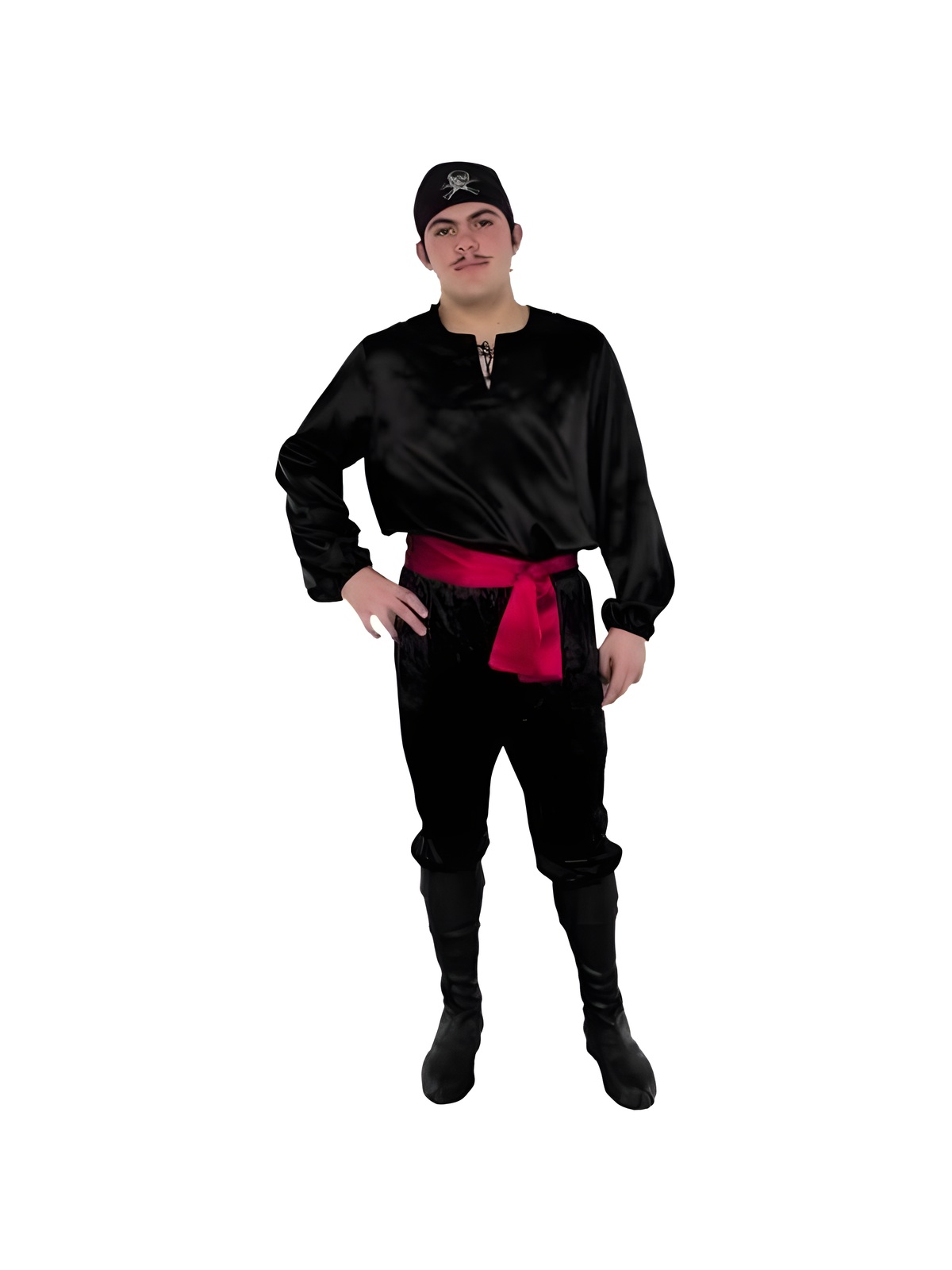 Adult Black Satin Pirate Shirt by Masquerade