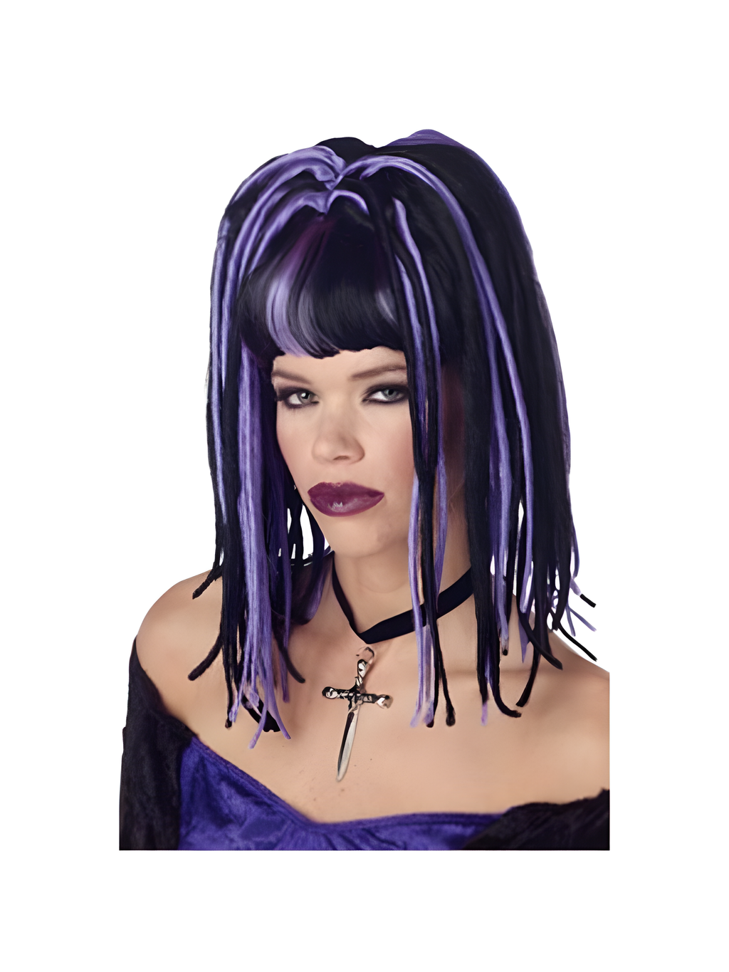 Black & Purple Demonika Wig by Masquerade