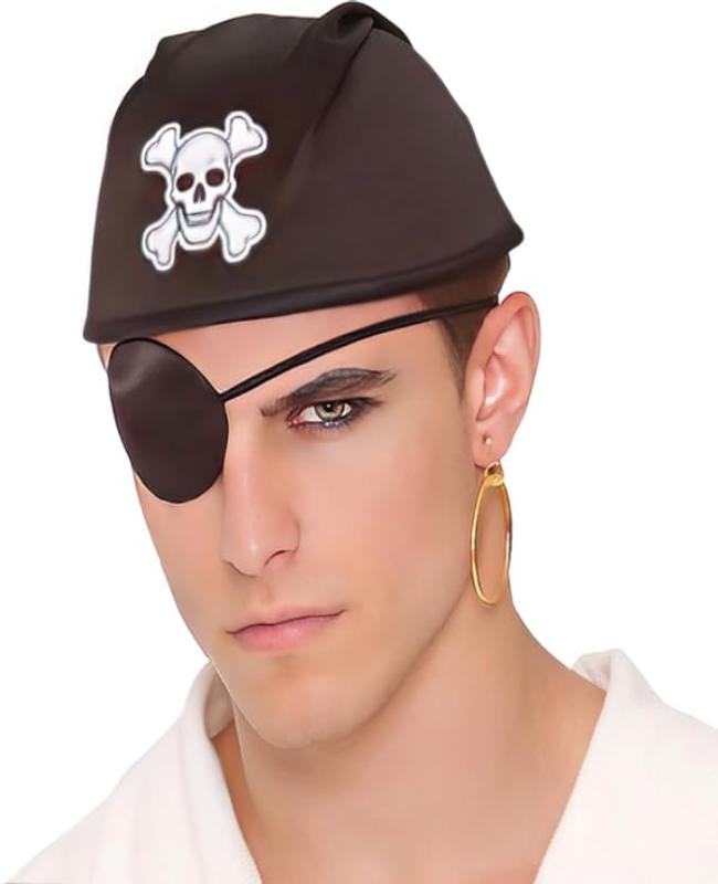 Pirate Eye Patch & Earring Set by Masquerade