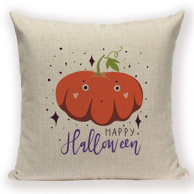Trick-or-Treat Pumpkin Print Pillow Cover