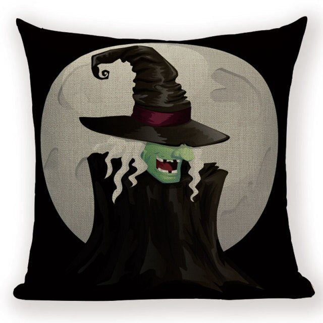 Trick-or-Treat Pumpkin Print Pillow Cover
