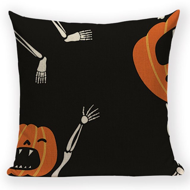 Trick-or-Treat Pumpkin Print Pillow Cover