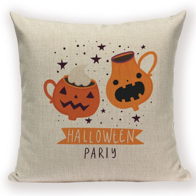 Trick-or-Treat Pumpkin Print Pillow Cover