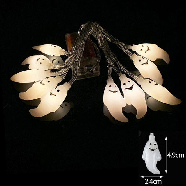 Halloween Pumpkin Spider Bat Skull String Lights
