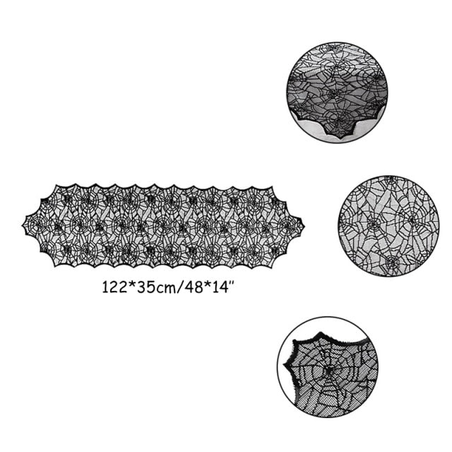 Lace Spiderweb and Skeleton Decoration