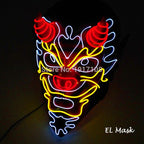 LED Neon Light Horror Masks Set