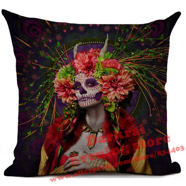 Mexican Horror Halloween Cushion Cover