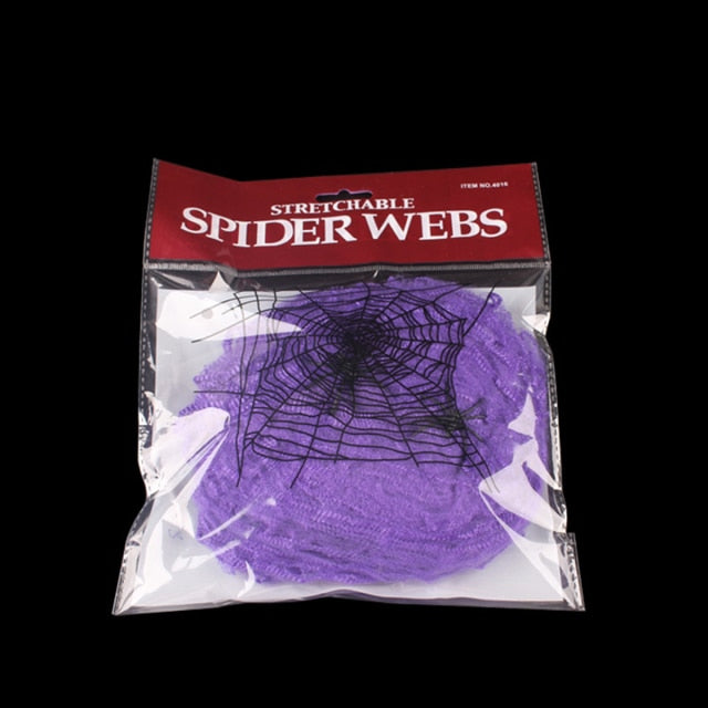 White Stretch Spiderweb Halloween Decoration