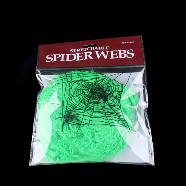 White Stretch Spiderweb Halloween Decoration