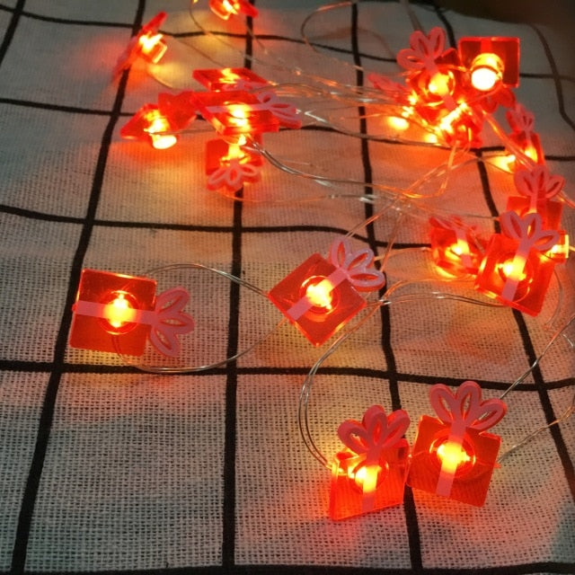 Battery-Powered Holiday Character LED String Lights