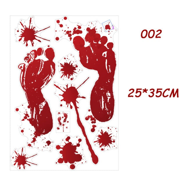 Bloody Handprint and Footprint Stickers