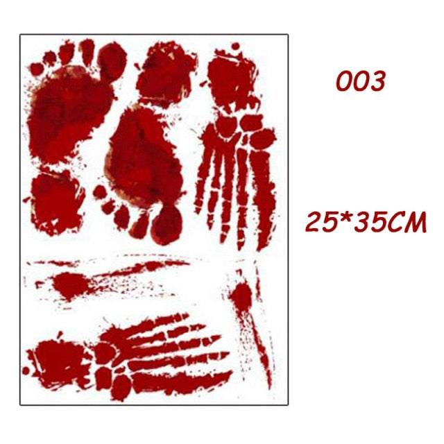 Bloody Handprint and Footprint Stickers