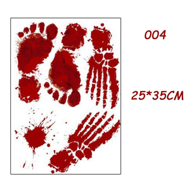 Bloody Handprint and Footprint Stickers