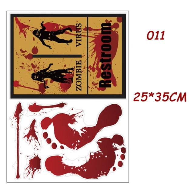 Bloody Handprint and Footprint Stickers