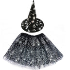 Spiderweb Tutu Skirt and Witch Hat Costume Options