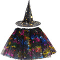Spiderweb Tutu Skirt and Witch Hat Costume Options
