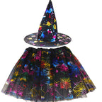 Spiderweb Tutu Skirt and Witch Hat Costume Options