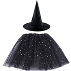 Spiderweb Tutu Skirt and Witch Hat Costume Options