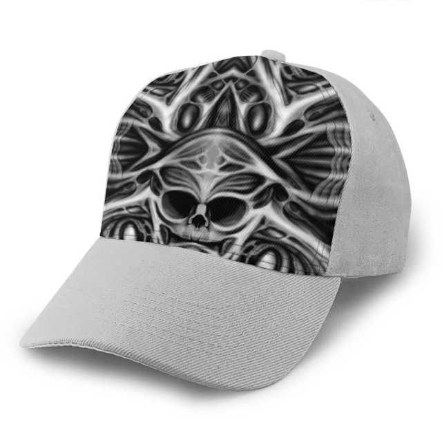 Biomechanical Skull Print Cap