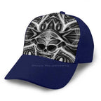Biomechanical Skull Print Cap