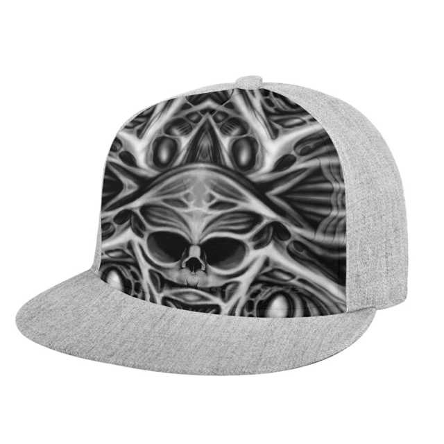 Biomechanical Skull Print Cap