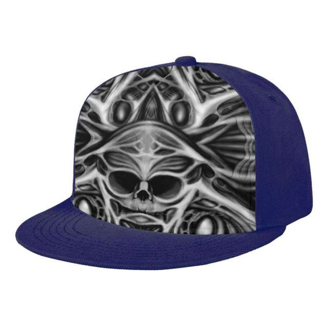 Biomechanical Skull Print Cap
