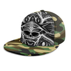 Biomechanical Skull Print Cap