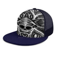 Biomechanical Skull Print Cap