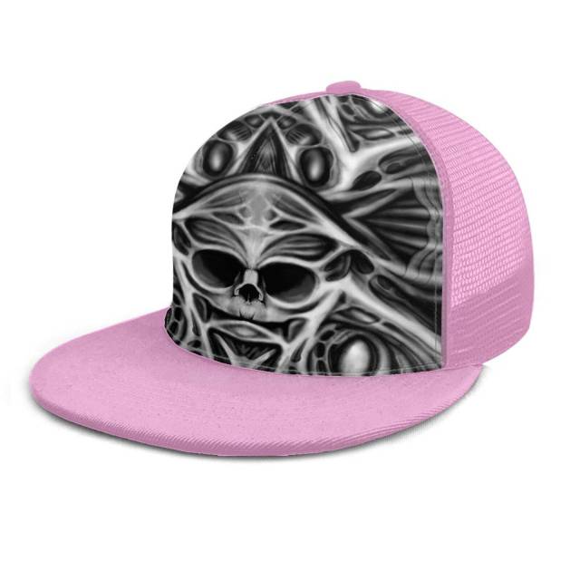 Biomechanical Skull Print Cap