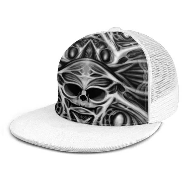 Biomechanical Skull Print Cap