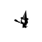 Flying Witch on a Broom Halloween Decals