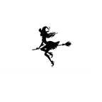 Flying Witch on a Broom Halloween Decals