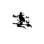 Flying Witch on a Broom Halloween Decals