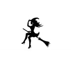 Flying Witch on a Broom Halloween Decals