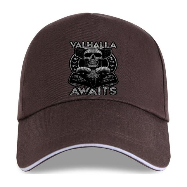 Valhalla Awaits Skull Print Cap
