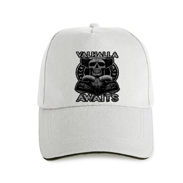 Valhalla Awaits Skull Print Cap