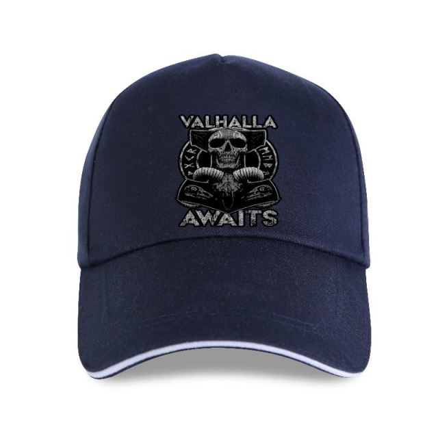 Valhalla Awaits Skull Print Cap