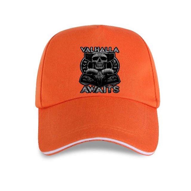 Valhalla Awaits Skull Print Cap